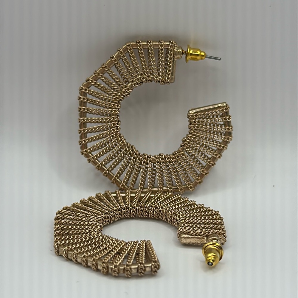 Gold plated chain earrings